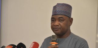 The Representative of the Minister of Agriculture and Food Security, Senior Technical Assistant, Engr Ibrahim Alkali during the workshop