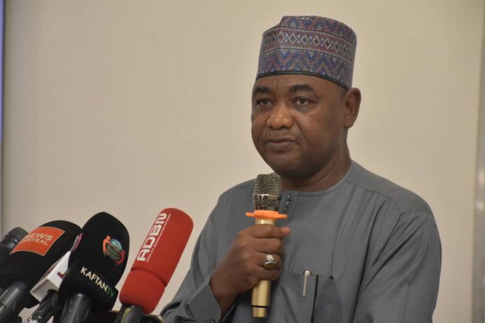 The Representative of the Minister of Agriculture and Food Security, Senior Technical Assistant, Engr Ibrahim Alkali during the workshop