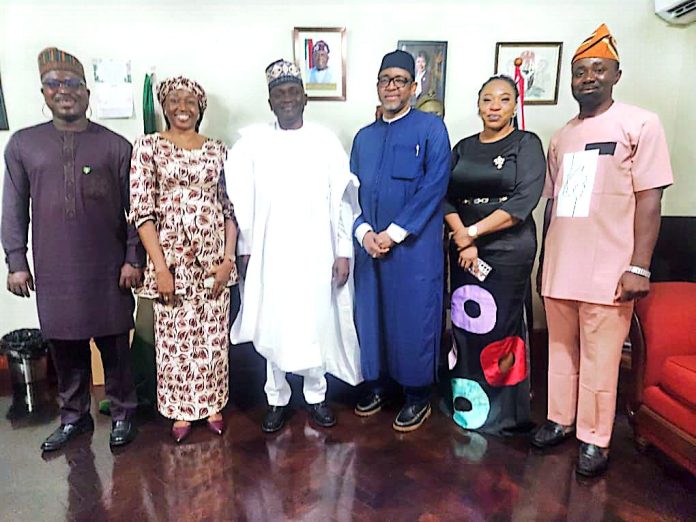 DG NTAC, Rt. Hon. Yusuf Buba Yakub (3rd from Left) with Director Programme, Amb. Bello Jaye (3rd from Right) flanked by Mr. Falusi Hakeem Oladapo, MC/ Ad (Program)NTAC and officials of the Nigerian Embassy in T&T.