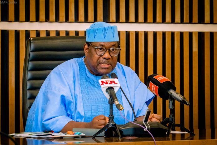 Secretary to the Government of the Federation, Sen. George Akume CON during the inauguration ceremony of the Board Members of Nigerian Upstream Petroleum Regulatory Commission (NUPRC) and National Agricultural Land Development Authority (NALDA) on Tuesday, 28th April, 2026 in Abuja.