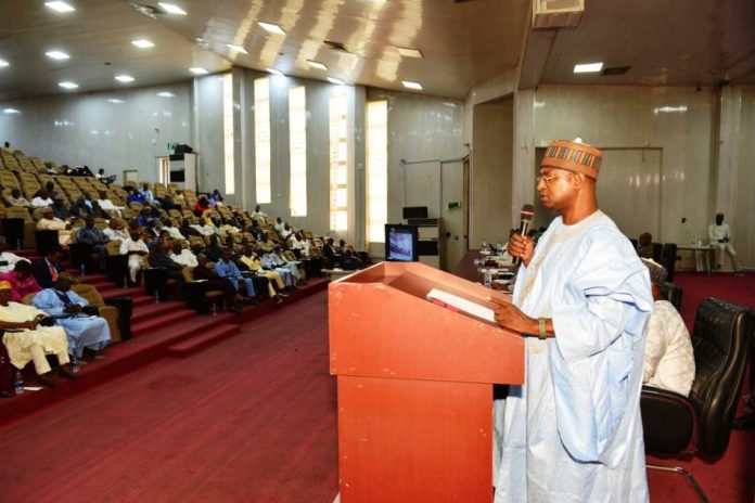 The Honorable Minister Federal Ministry of Livestock Development, Idi Mukhtar Maiha, giving his key note address at the Strategic Engagement Forum in Abuja today, 28th April, 2026.