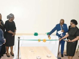 Hon. Justice Obiora Egwuatu of the Federal High Court, assisted by the Director Administration of Criminal Justice and Reform Department, Mrs. Leticia Ayoola-Daniels, Prof. Yemi Akinseye George and other guests during the unveiling of the two documents at Abuja Continental Hotel on 14th April, 2026.