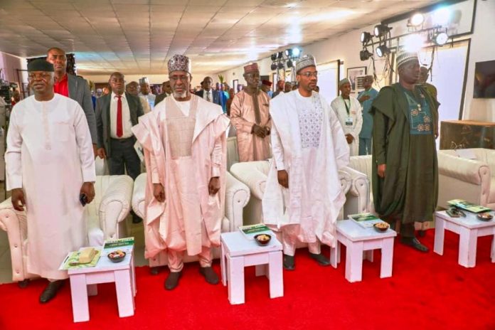 From left to right: Hon. Minister of Water Resources and Sanitation, Engr. Prof. Joseph Terlumun Utsev; Hon. Minister of Environment, Balarabe Abbas Lawal; Hon. Commissioner for Environment and Natural Resources, Kaduna State, Abubakar Buba, representing the Executive Governor of Kaduna State, Sen. Uba Sani; and Hon. Minister of State for Agriculture and Food Security, Sen. Dr. Aliyu Sabi Abdullahi at the high level ACReSAL Steering and Technical Committee Mid-Term Review and Additional Financing Mission