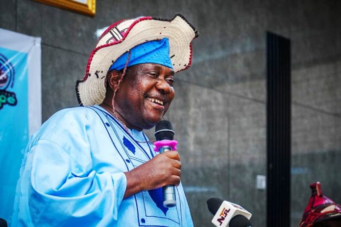 Secretary to the Government of the Federation (SGF) Sen. George Akume CON addressing the members of Renewed Hope Fulbe Campaign Organisation (RHFRCO) when he received them in his office in Abuja.
