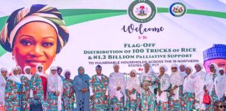 Remi Tinubu launches 100 trucks of rice, N1.2bn aid for vulnerable households in Northern Nigeria