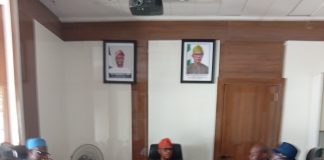 The permanent secretary, ministry of Humanitarian Affairs and Poverty Reduction. Mr Olubunmi Olusanya addressed the management staff in the ministry during the management meeting. 30-04-2026
