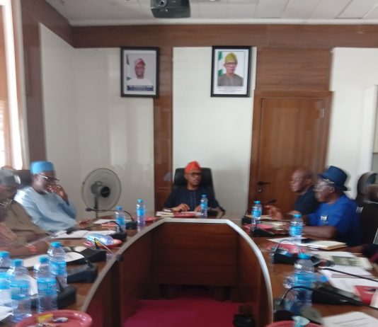 The permanent secretary, ministry of Humanitarian Affairs and Poverty Reduction. Mr Olubunmi Olusanya addressed the management staff in the ministry during the management meeting. 30-04-2026