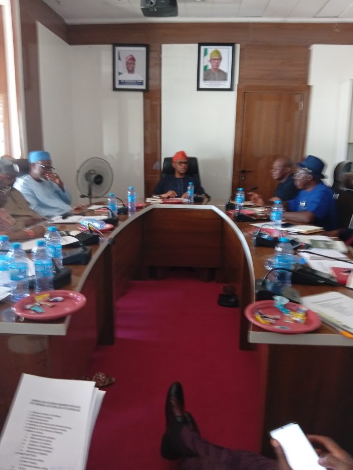 The permanent secretary, ministry of Humanitarian Affairs and Poverty Reduction. Mr Olubunmi Olusanya addressed the management staff in the ministry during the management meeting. 30-04-2026