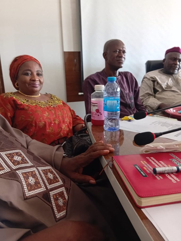 About to retire, poverty Reduction Director, Mrs Ruth M. Audu- Nunghe along other Directors during the management meeting.