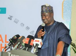 The Minister of State for Agriculture and Food Security, Sen Dr Aliyu Sabi Abdullahi and other stakeholders during the launch of Readiness Assessment for Nigerian farmers Soil Health Scheme