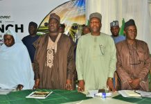 The Minister of State for Agriculture and Food Security, Sen Dr Aliyu Sabi Abdullahi and other stakeholders during the launch of the Revised National Gender Policy on Agrifood Systems Transformation for Nigeria and its Strategic Plan of Action for 2025 - 2030.
