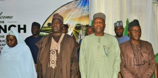 The Minister of State for Agriculture and Food Security, Sen Dr Aliyu Sabi Abdullahi and other stakeholders during the launch of the Revised National Gender Policy on Agrifood Systems Transformation for Nigeria and its Strategic Plan of Action for 2025 - 2030.