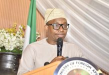 Director-General, Bureau of Public Procurement (BPP), Dr. Adebowale A. Adedokun, FCIPS, delivering his presentation during the Induction Course for the Newly Appointed Ambassadors and High Commission Designate in Abuja