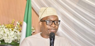 Director-General, Bureau of Public Procurement (BPP), Dr. Adebowale A. Adedokun, FCIPS, delivering his presentation during the Induction Course for the Newly Appointed Ambassadors and High Commission Designate in Abuja