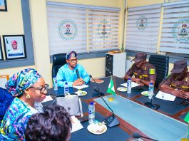 Insert, the Permanent Secretary, federal ministry of Humanitarian and Poverty Reduction Mr Olubunmi Olusanya addressing the members shortly before the inauguration at the conference room yesterday.
