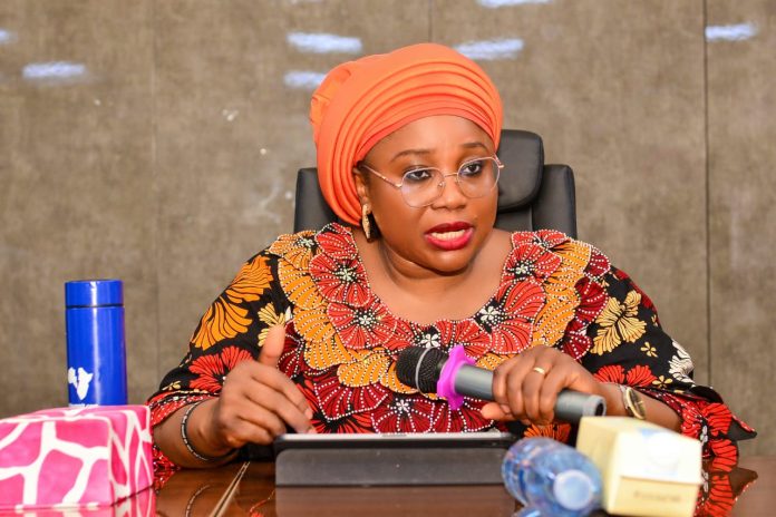 The Permanent Secretary, Federal Ministry of Livestock Development, Dr Chinyere Ijeoma Akujobi addressing Top Management Staff during the awareness program.