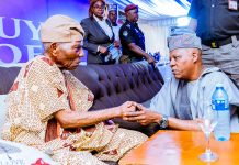 Vice President Kashim Shettima and Pa Reuben Famuyide Fasoranti at the 100 years Birthday Celebration of Afenifere leader, Pa Reuben Famuyide Fasoranti in Akure, Ondo State on Monday, 11-05-2026.
