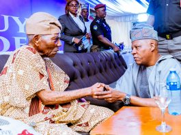 Vice President Kashim Shettima and Pa Reuben Famuyide Fasoranti at the 100 years Birthday Celebration of Afenifere leader, Pa Reuben Famuyide Fasoranti in Akure, Ondo State on Monday, 11-05-2026.