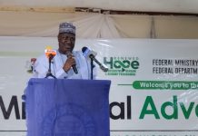 The Minister of State for Agriculture and Food Security, Sen Dr Aliyu Sabi Abdullahi and other stakeholders during the flag-off of the Ministerial Advocacy Tour on Cooperative Bank of Nigeria Share Capital Mobilization and Sensitization, and the Cooperative Digitization Drive held in Lagos State