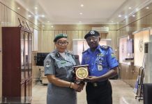 Inter-Agency Collaboration: Delta CP Receives Area Controller NCS, Aims At Deepening Security Synergy In Combating Crime L-R:NCS Area Controller Edo/Delta Judith Kanu And The CP Yemi Oyeniyi psc, acipm, mnips During The Visit To CP's Office Police Headquarters, Asaba Delta State.