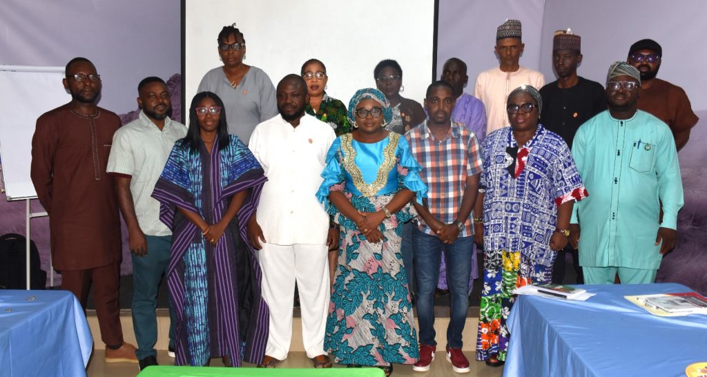 The Ag. National Coordinator/CEO of the SERVICOM Office, Mrs. Helen Lawal, the Registrar and Secretary of Council, Mr. Adebayo Adegbiji and other dignitaries in a group photograph with SERVICOM Unit/committee members during the Inauguration at the Computer Professionals Registration Council of Nigeria in Abuja.