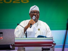 Secretary to the Government of the Federation, Sen. George Akume, CON, delivering remarks on behalf of President Bola Ahmed Tinubu, GCFR, at the Opening Ceremony of International Civil Service Conference 2026, on Wednesday 20th May, 2026 in Abuja.