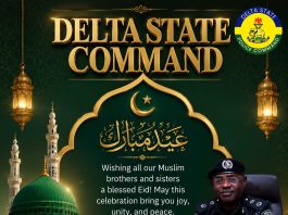 2026 Eid-El-Kabir Celebration: Delta Police Command Deploy Officers To Strategic Locations
