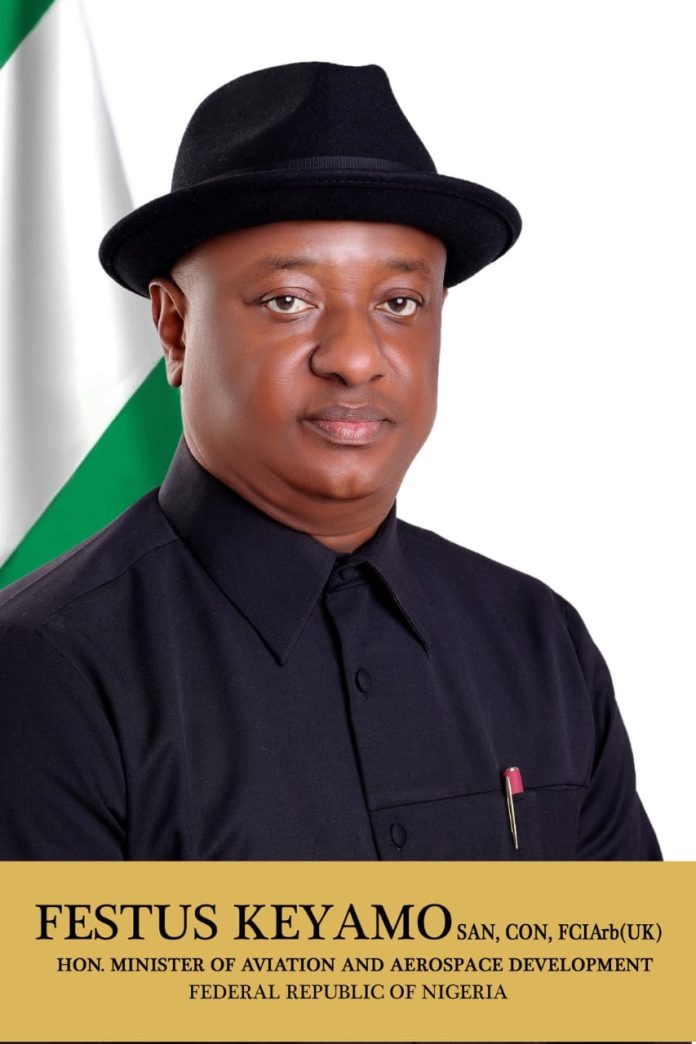 Honourable Minister of Aviation and Aerospace Development, Festus Keyamo, SAN, CON, FCIArb (UK)