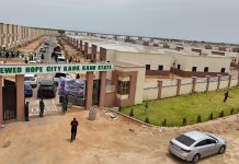The Hon Minister of Housing and Urban Development, Engr. Muttaqha Rabe Darma, PhD, Hon. Minister of State Rt. Hon. Yusuf Abdullahi Ata, on inspection visit to the Renewed Hope Housing City, Kano, Kano State on the 1st of June, 2026