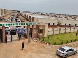 The Hon Minister of Housing and Urban Development, Engr. Muttaqha Rabe Darma, PhD, Hon. Minister of State Rt. Hon. Yusuf Abdullahi Ata, on inspection visit to the Renewed Hope Housing City, Kano, Kano State on the 1st of June, 2026