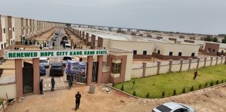 The Hon Minister of Housing and Urban Development, Engr. Muttaqha Rabe Darma, PhD, Hon. Minister of State Rt. Hon. Yusuf Abdullahi Ata, on inspection visit to the Renewed Hope Housing City, Kano, Kano State on the 1st of June, 2026