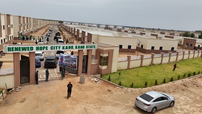 IMG-20260602-WA0064 The Hon Minister of Housing and Urban Development, Engr. Muttaqha Rabe Darma, PhD, Hon. Minister of State Rt. Hon. Yusuf Abdullahi Ata, on inspection visit to the Renewed Hope Housing City, Kano, Kano State on the 1st of June, 2026