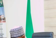 The Executive Director, Nigeria Integrated Water Resources Management Commission ( NIWRMC) Dr. Abdulmumini Aminu Zaria presenting his keynote address during the National Validation workshop for United Nations 2026 country survey and reporting process on the SDG indicator 6.5.1 degree of IWRM implementation in Nigeria