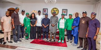 A courtesy visit to the Lagos State Governor, Babajide Sanwo-Olu by members of the Main Organising Committee of the intermediate Games, led by the DG National Sports Commission Hon. Bukola Olopade, at the state house Marina, Lagos, today, June 3, 2026.