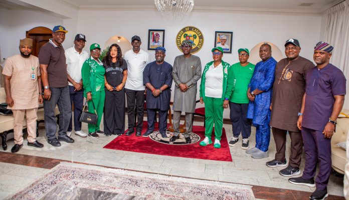 A courtesy visit to the Lagos State Governor, Babajide Sanwo-Olu by members of the Main Organising Committee of the intermediate Games, led by the DG National Sports Commission Hon. Bukola Olopade, at the state house Marina, Lagos, today, June 3, 2026.
