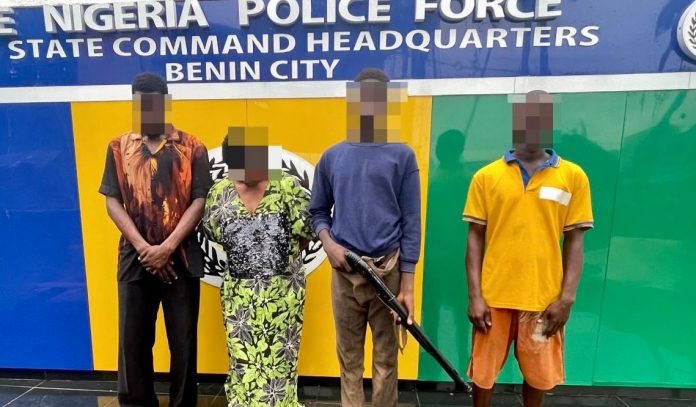Edo Police Uncover Staged Kidnapping Syndicate, Arrest Four Suspects, Recover Firearm Used In Fake Ransom Videos