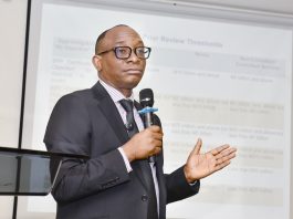 Director-General, Bureau of Public Procurement (BPP) Dr. Adebowale A. Adedokun, FCIPS delivering his presentation at the Stakeholders Engagement Organised by the NHIA in Abuja