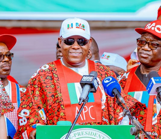 Ekiti 2026: VP Shettima Drums Support For Oyebanji's Reelection At APC Mega Rally