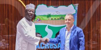 L-R: Abdulhamid Umar, National Project Coordinator, ACReSAL and Mr. Giacomo Branca, FAO Investment Centre, during the ACReSAL-FAO inception meeting on Payment for Ecosystem Services ( PES)