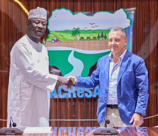 L-R: Abdulhamid Umar, National Project Coordinator, ACReSAL and Mr. Giacomo Branca, FAO Investment Centre, during the ACReSAL-FAO inception meeting on Payment for Ecosystem Services ( PES)