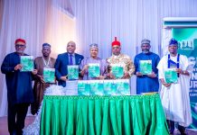 Representing the Vice President of the Federal Republic of Nigeria, Senator Kashim Shettima, the Special Adviser to the President on Economic Matters, Dr. Tope Fasua, joined the Honourable Minister of Information and National Orientation, Mohammed Idris, fnipr, the Executive Secretary/Chief Executive Officer of the Nigerian Press Council, Dr. Dili Ezughah, and other dignitaries in unveiling the National Compendium, “Nigeria: Documenting the Economic and Tourism Profiles of the 36 States and the FCT,” during the Nigeria Sub-National Investment and Tourism Information, Culture and Communication Conference held on June 17, 2026, in Abuja. The publication showcases the economic, investment, tourism, and cultural potentials of Nigeria’s 36 states and the Federal Capital Territory, serving as a strategic resource for investors, policymakers, development partners, and the general public. Photo: Khalid Ahmed/FMINO.