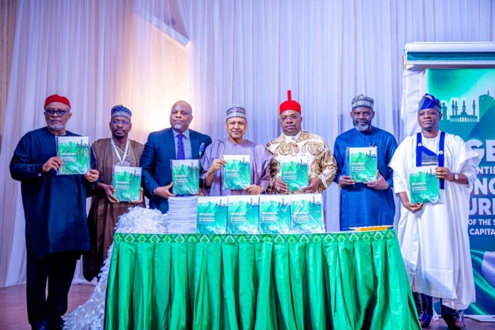 IMG-20260618-WA0012 Representing the Vice President of the Federal Republic of Nigeria, Senator Kashim Shettima, the Special Adviser to the President on Economic Matters, Dr. Tope Fasua, joined the Honourable Minister of Information and National Orientation, Mohammed Idris, fnipr, the Executive Secretary/Chief Executive Officer of the Nigerian Press Council, Dr. Dili Ezughah, and other dignitaries in unveiling the National Compendium, “Nigeria: Documenting the Economic and Tourism Profiles of the 36 States and the FCT,” during the Nigeria Sub-National Investment and Tourism Information, Culture and Communication Conference held on June 17, 2026, in Abuja. The publication showcases the economic, investment, tourism, and cultural potentials of Nigeria’s 36 states and the Federal Capital Territory, serving as a strategic resource for investors, policymakers, development partners, and the general public. Photo: Khalid Ahmed/FMINO.