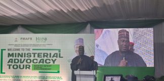 The Minister of State for Agriculture and Food Security and Supervising Minister of Cooperative Affairs, Sen Dr Aliyu Sabi Abdullahi and other stakeholders during the Ministerial Advocacy Tour held in Kaduna State for North-West Geo Political Zone.