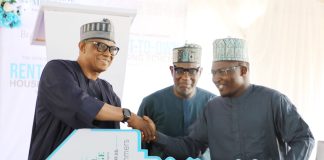 Official commissioning and hanging over of keys to beneficiaries of rent-to-own housing scheme at Brains & Hammers Bungalow City, dei-dei- zuba road. Abuja, June 23, 2026