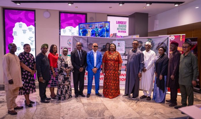 (R - L) Deputy Director (ICT), Mr. Ifeanyi Okereke; Director, General Services, Mr. Danladi Patrick; Director, Reforms Coordination and Service Improvement, Ms. Anita Odeh; Director, Public Relations and Protocol Department (PRPD), Mr. Suleiman Haruna; Director, Public Communication and National Orientation (PC&NO), Barr. Henshaw Ogubike; Permanent Secretary, Federal Ministry of Information and National Orientation, Dr. Binyerem Chigbonwu Ukaire; Director, Finance and Accounts (DFA), Mr. Mufutau Bukola; Director, Human Resource Management (HRM), Mr. Solomon Waziri; Assistant Director overseeing the Federal Government Press (FGP), Mrs. Ahmed Hajarat Mustapha; Deputy Director overseeing the National Archives, Mrs. Isong; Director, Planning, Policy and Development (PPD), Mr. Ibidapo Okunnu; Representative of the Director, Planning, Research and Statistics (DPRS), Mrs. Dickson Amaka; and Mr. Peter Davwet, during a sensitisation programme on the Federal Civil Service Strategy and Implementation Plan (FCSSIP), held as part of activities marking the 2026 Civil Service Week on June 22, 2026, in Abuja. Photo: Khalid Ahmed/FMINO