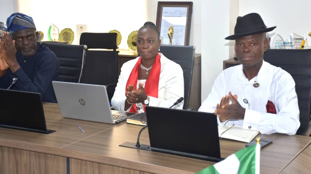 From Right to Left – the representative of the Director General/CEO of NITDA/Director of Corporate Planning & Strategy, Dr. Dimie Shively Warowei, NITDA Nodal Officer/Deputy Director Reform Coordination and Service Improvement Mrs. Tariundu Ndoni, and the Director Special Duties Oladeji Olawumi during the launch of the 6th edition of the National Information Technology Development Agency’s (NITDA) Service Charter today, 24th June, 2026 in Abuja.
