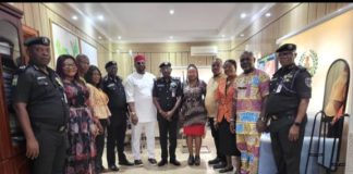 CP. Yemi Oyeniyi psc, acipm, mnips His Mgt. Team And The COHEADS Leadership Led By Its Chairman Engr. Kennedy Onyenobi In A Group Photograph During The Visit