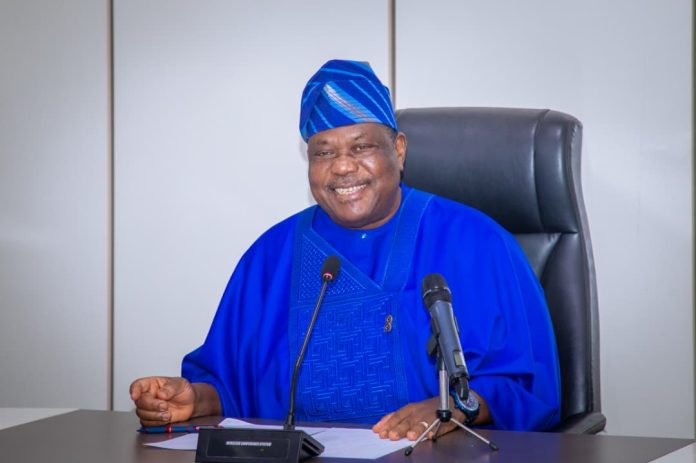 Secretary to the Government of the Federation, Sen. George Akume, CON, giving remarks during the courtesy visit by the delegation of the Federation of Muslim Women's Association in Nigeria (FOMWAN) on Friday 26th, June, 2026.