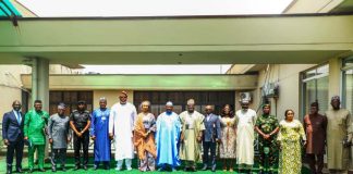 Secretary to the Government of the Federation, Sen. George Akume, CON, (m), flanked by the Hon. Minister of Arts, Culture and Tourism, Hannatu Musa Musawa, Permanent Secretary, General Services Office, Dr. Ibrahim Abubakar Kana, mni, and other top government functionaries during a group photograph on the occasion of the inauguration of Inter-Ministerial Committee on Nigeria's 27th Democracy Anniversary on Tuesday, 2nd June, 2026 in Abuja