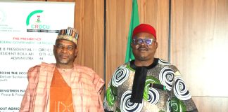 L-R, the PS FMSDIGA, Dr Onwusoro Maduka I. and the distinguish senator, senator Anthony Ishaku Yaro of Gombe state